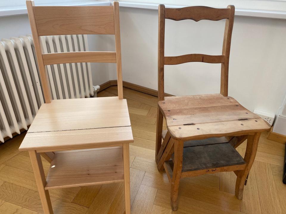im Bild links: neues Modell; rechts "historisches vom Estrich"