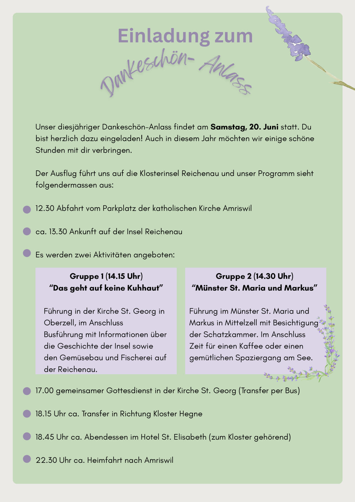 Einladung Mitarbeiteranlass 2026