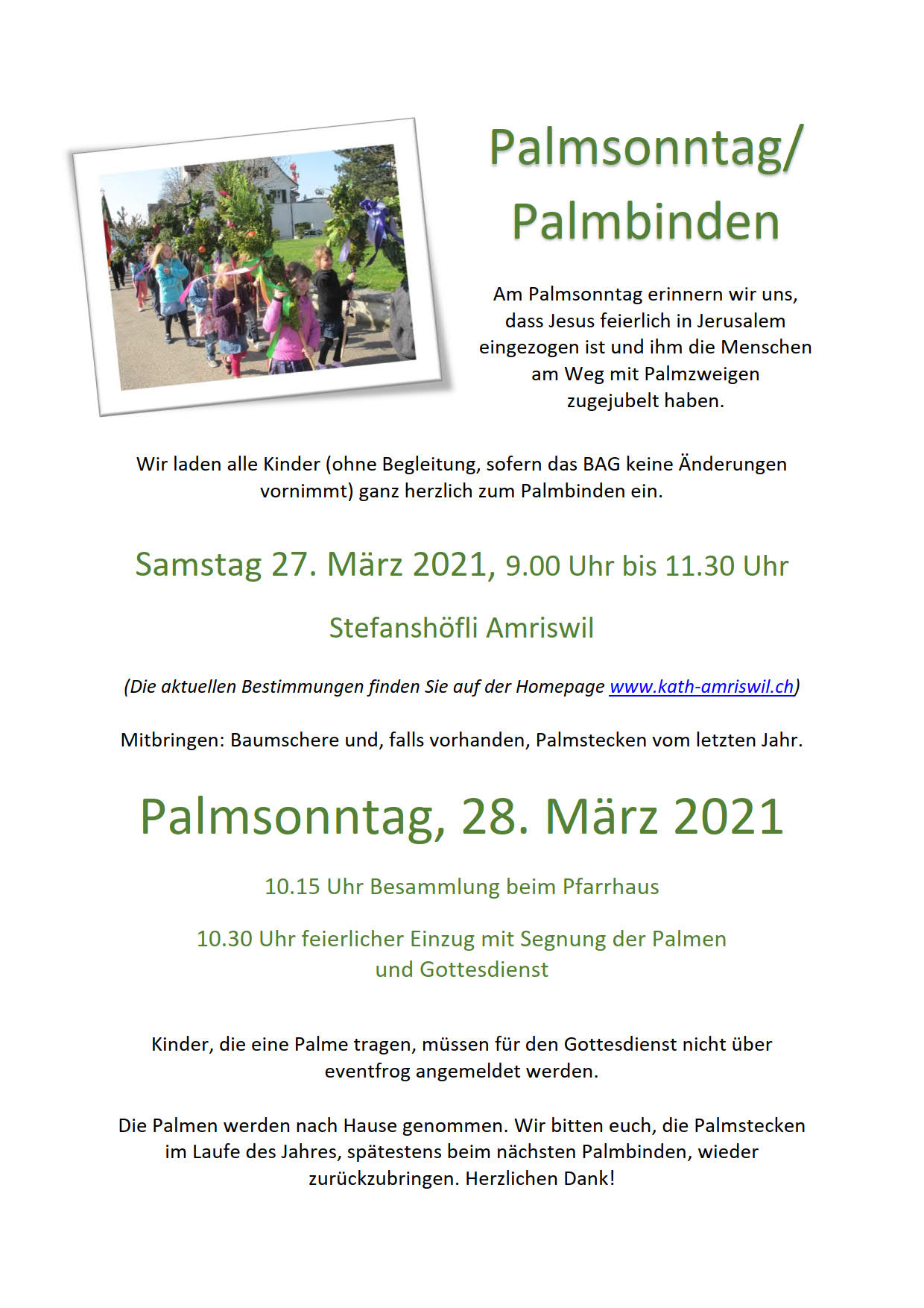 Palmbinden 2021